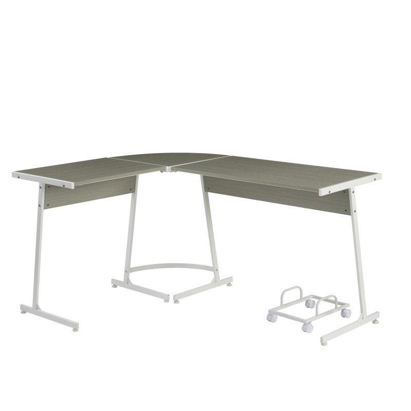 Bureau d'écriture en L Vaughan, Gris / blanc