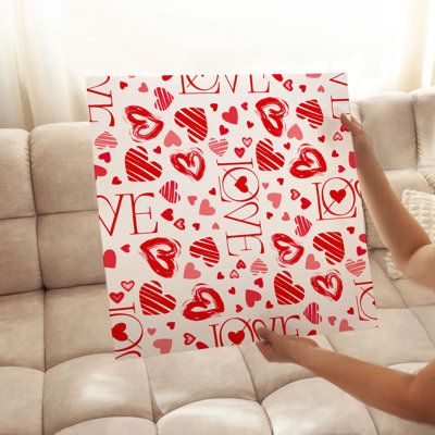 Typography and Quotes Valentines Love Hearts I Modern Unframed Art Print