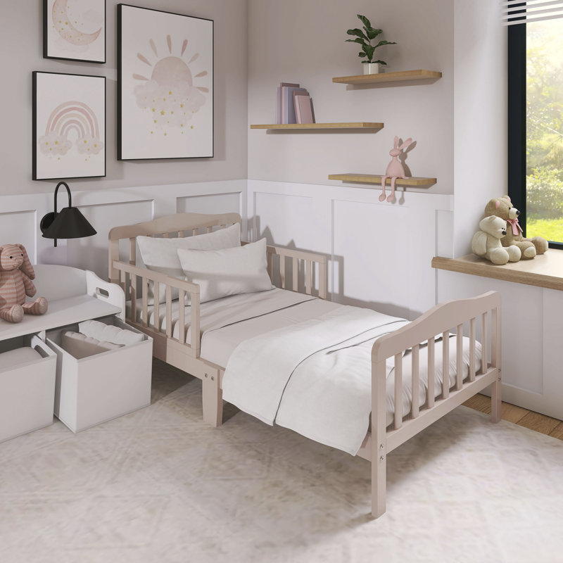 Lit en bois massif classique pour tout-petits, Beurre d'amande