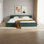 Très grande base de lit tapissier avec tissu épais, cadre de lit rembourré confortable, tissu chenille, avec tête de lit et base de lit solide