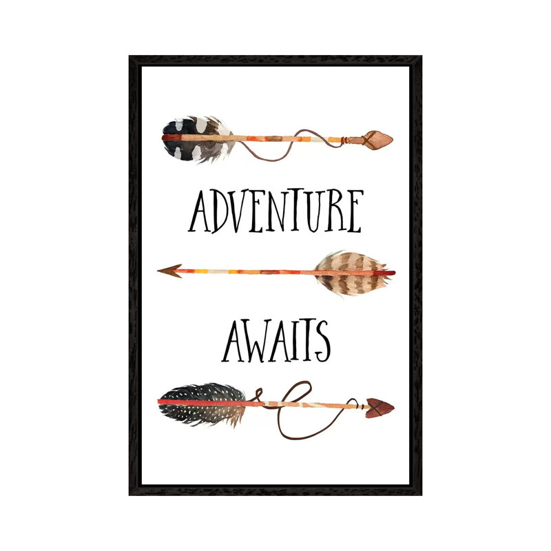 Adventure Awaits II - Print on Canvas, 66.04cm H x 45.72cm W x 3.81cm D, Black Framed