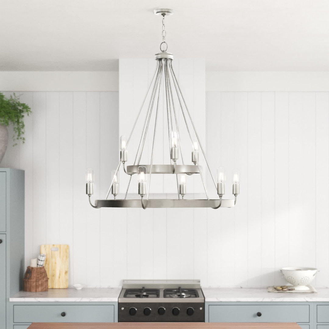 Bailey 9 - Light Unique Wagon Wheel Chandelier Sand & Stable™ 