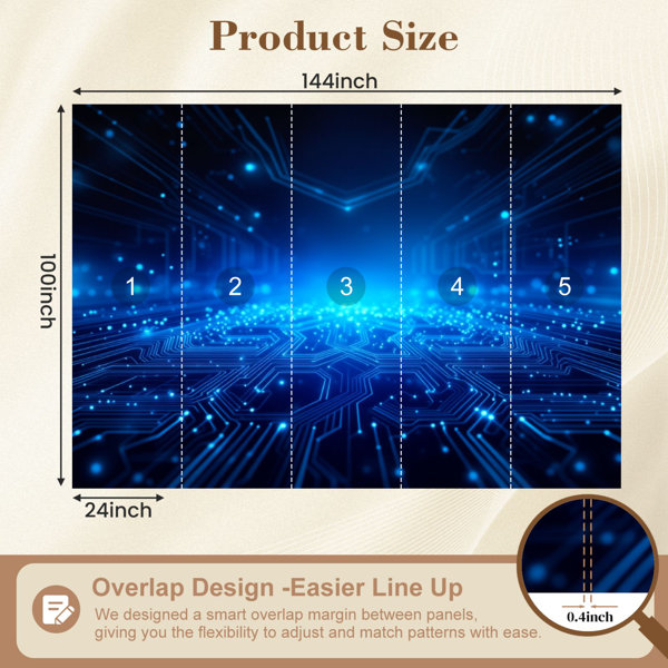 Red Barrel Studio Peel and Stick Wallpaper Futuristic Blue Technology ...