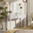 Makeup Desk With Large Mirror, 3-Drawer Dressing Table For Jewelry Storage, Elegant Console Table For Bedroom, Living Room, Hallway & Foyer,White