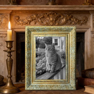 Cadre photo classique doré antique 1PC pour présentation de photos et de portraits de 5 po x 7 po