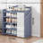 Space-Saving Foldable Shoe Rack - Multi-Layer Bamboo Shoe Organizer For Home, Entryway Storage With Dust-Proof Curtain