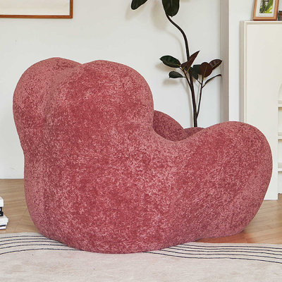 46.46"Pink wool-upholstered compressible sofa