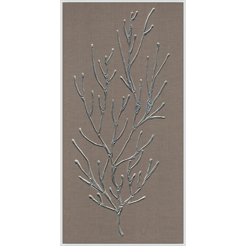 Pewter Coral Icon 2 - Impression sur cadre flottant sur toile apprêtée