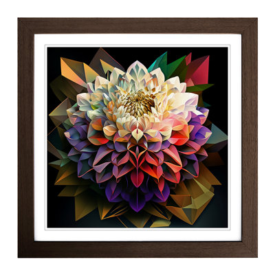 Prism Floral No.1 - Single Picture Frame Print on Wood