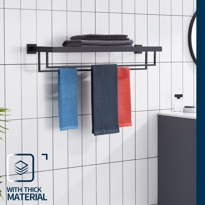 Porte-serviettes mural, Noir mat