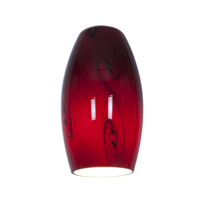 Baur Glass Oval Pendant Shade, Red Sky