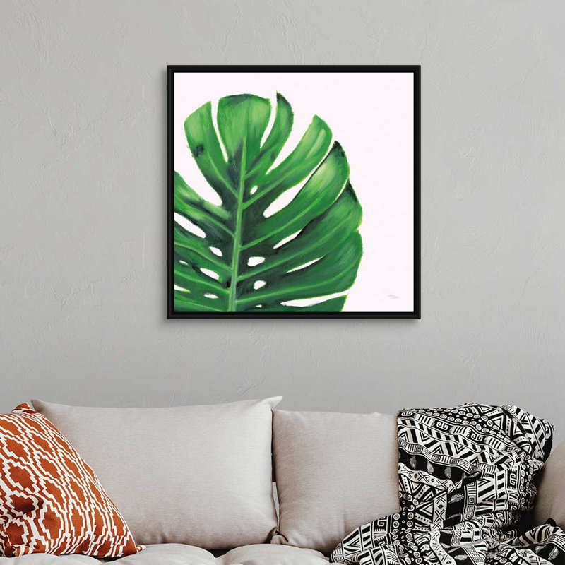 Art mural sur toile déclaration Palms IV, H 30 po x l 30 po x P 1,75 po, Toile avec cadre noir