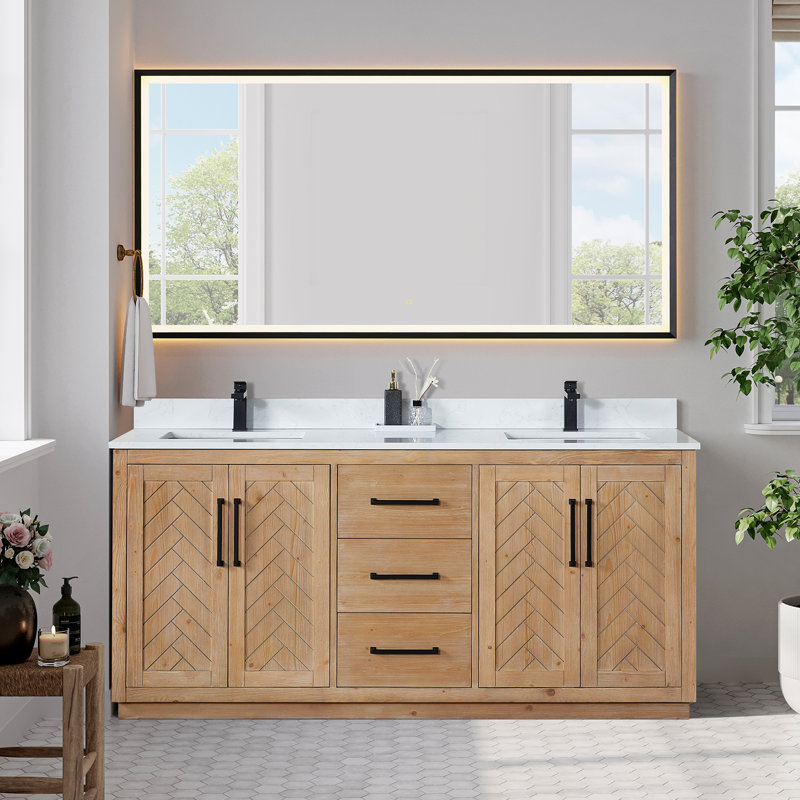 Meuble-lavabo double 72 po avec miroir Anais