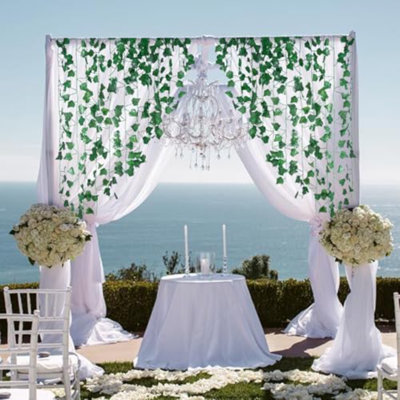 Faux vignes pour décor de chambre (paquet de 969 pi) de lierre artificiel, feuilles de guirlandes suspendues pour la maison, chambre à coucher, mariage, fête de Noël, bureau, patio, intérieur, extérieur, jardin