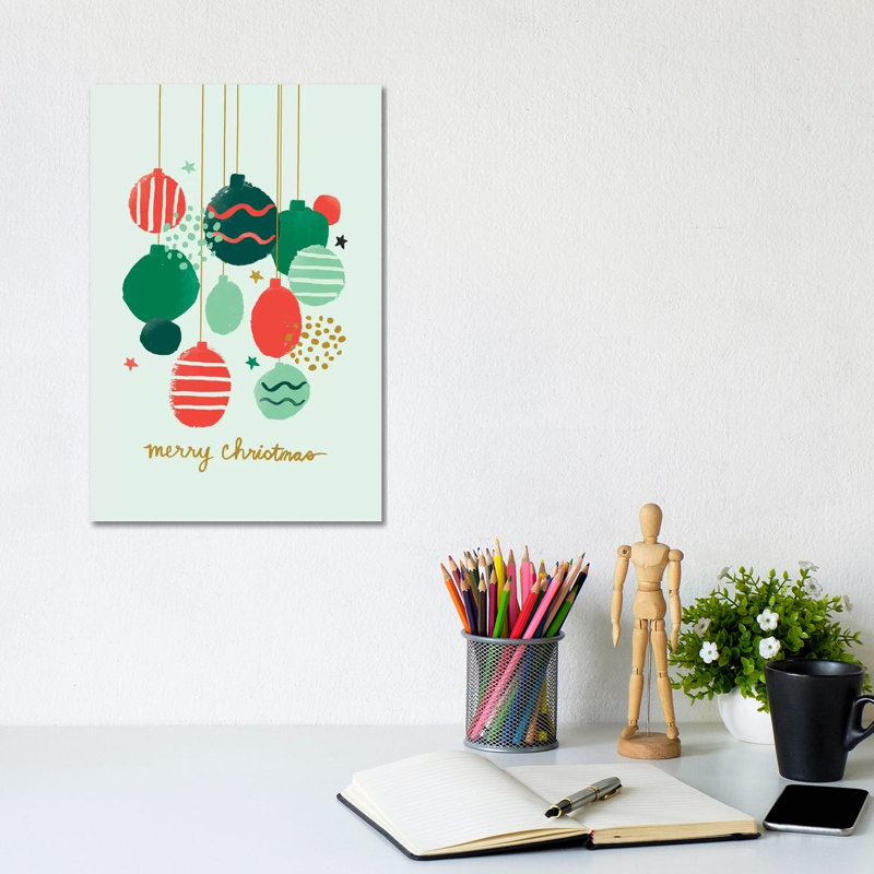 Abstract Christmas II 1 Piece Wrapped Canvas Wall Art, 20.32 cm H x 30.48 cm W