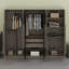 Rangement pour garde-robe en bois 6 portes pour la chambre à coucher, avec 2 tiroirs à l'intérieur