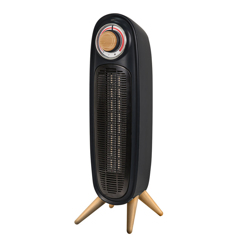 Russell Hobbs Rhretfh1002wdb Retro Tower Heater In Black & Wood