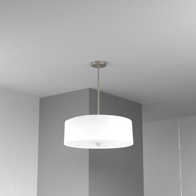 Lustre tambour 4 lumières à abat-jour Tess