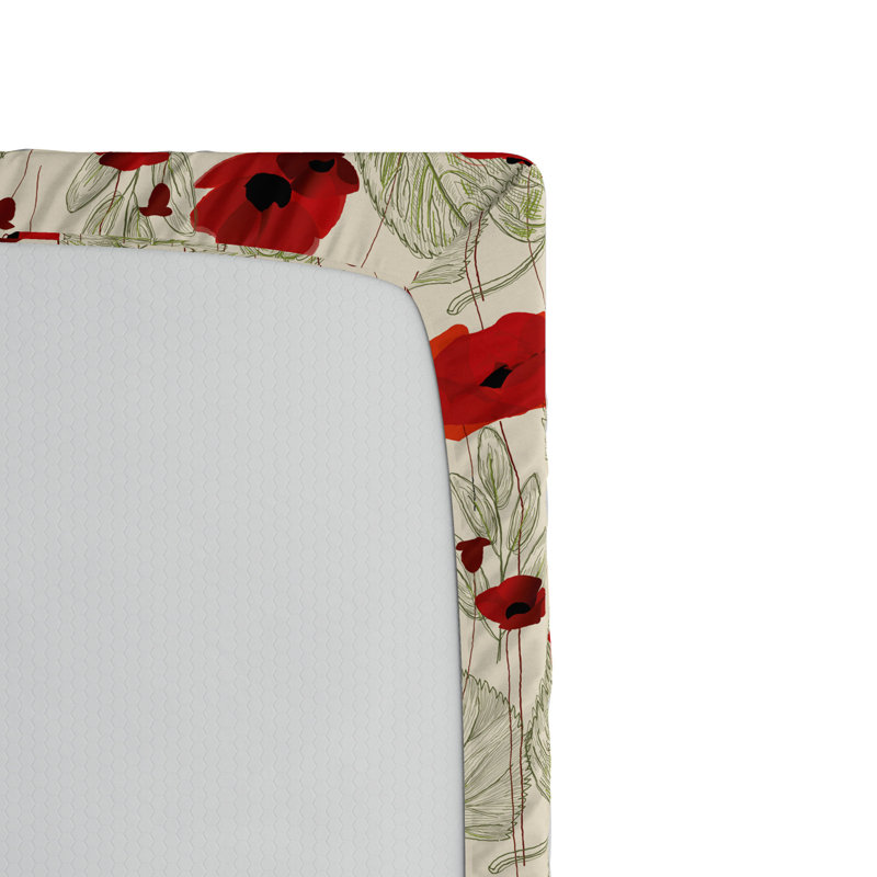 Microfiber Floral Fitted Sheet, Full Fitted Sheet
