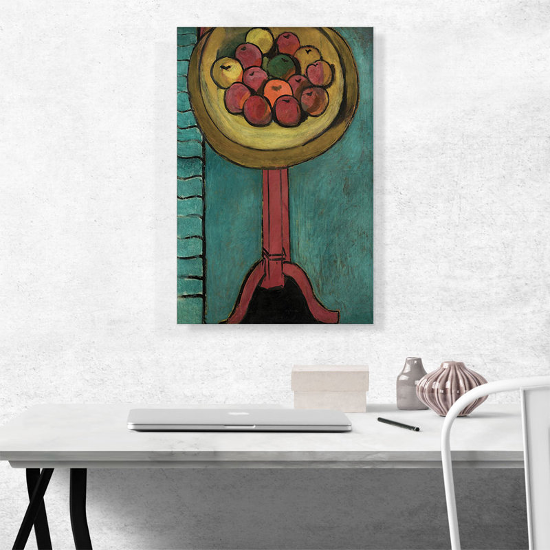 «Bowl of Apples on a Table 1916» par Henri Matisse - reproduction d'art sur toile tendue, H 26 po x l 18 po x 1,5 po