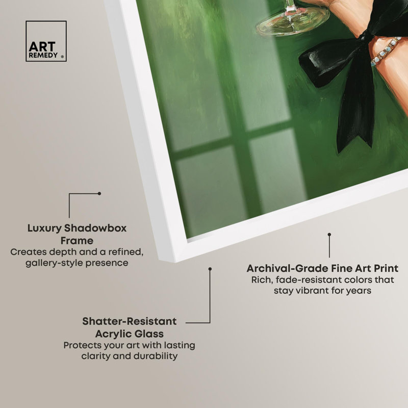 «Curated Cocktail I Shadowbox Print» par Art Remedy, H 37 po x l 31 po, Blanc