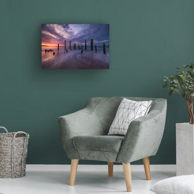Wrapped Canvas Wall Art - Lincoln Harrison 'Port Willunga' Wall Art for Living Room, Bedroom, or Office Décor  - 16x24
