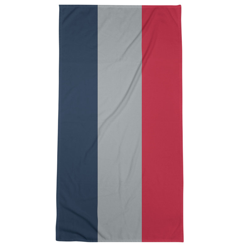 Bath Towel, Navy Blue/Gray/Red