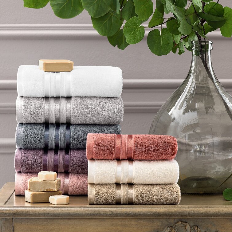 Peacock Alley Hudson Stripe Ribbed Cotton Towels