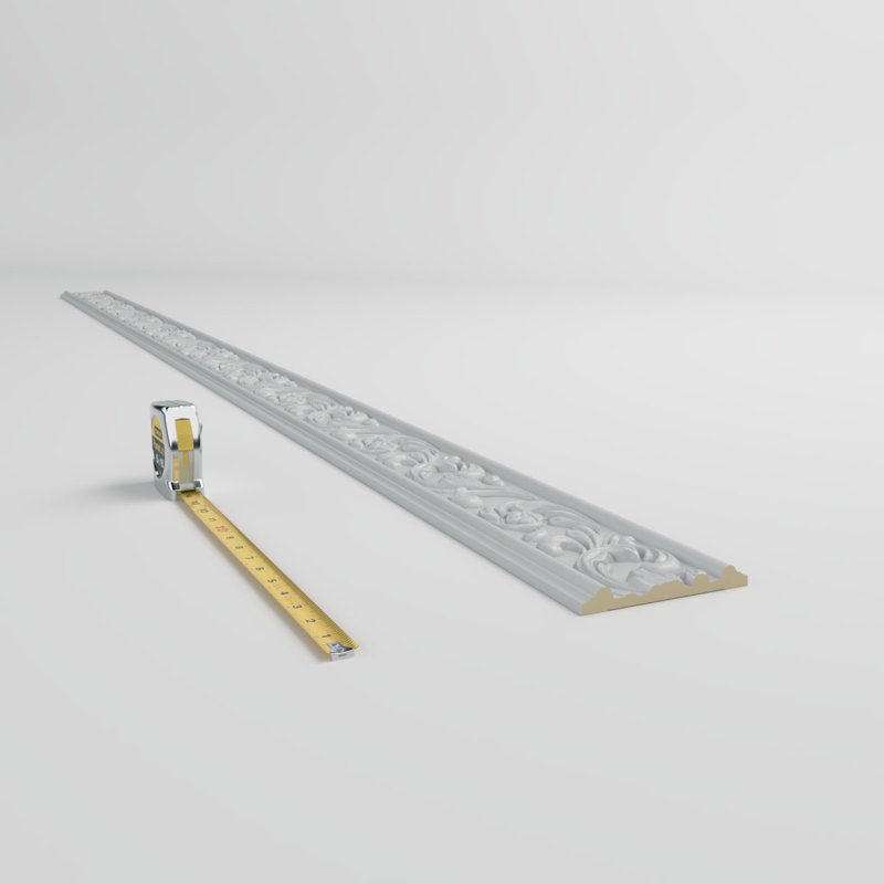 94.5" White Polyurethane Decorative Chair Rail Moulding