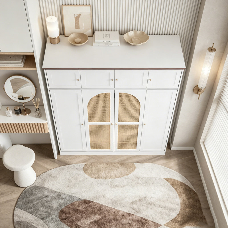 Armoire-penderie haute grande capacité 8 portes, White