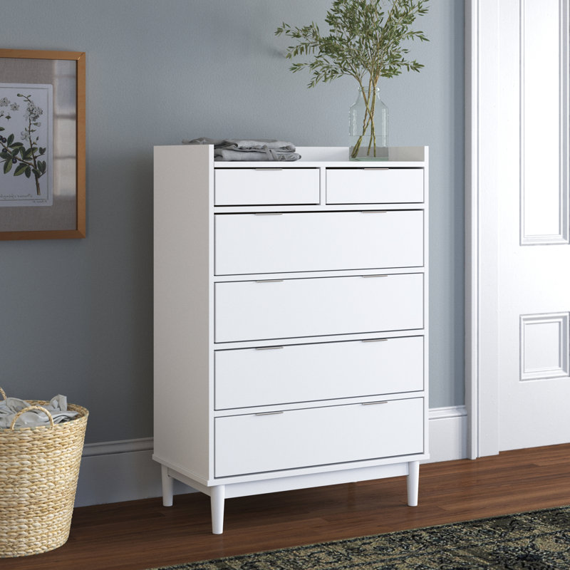 Commode en bois massif 6 tiroirs Gheorghe, Caramel