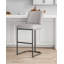 Tabouret de bar en cuir gris clair Serena-97344303-97344298