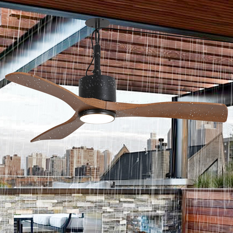 42" W Plug-in Propeller Ceiling Fan with LED Light and Remote