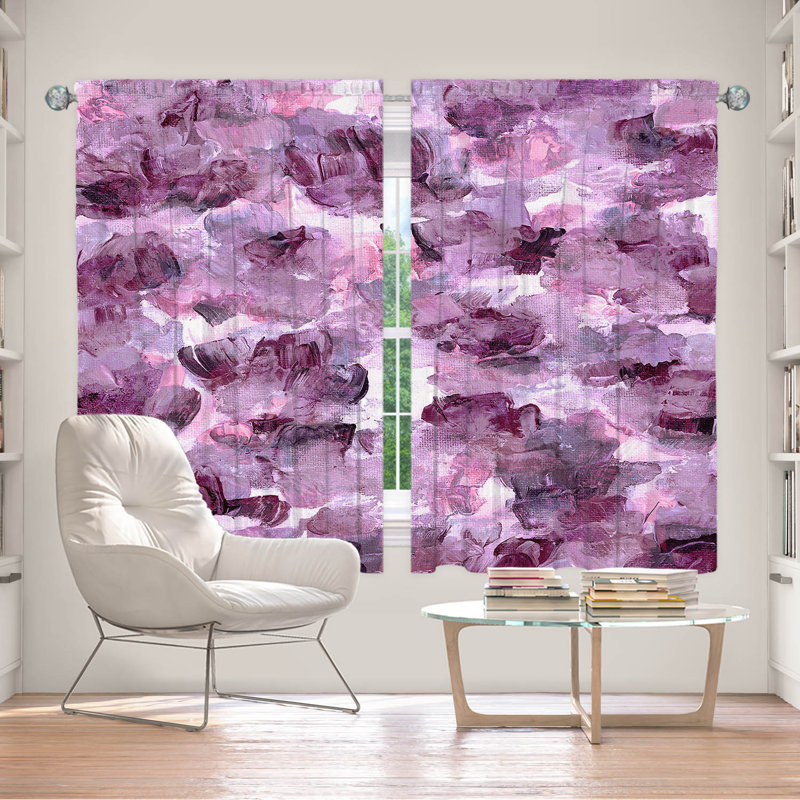 Rideau en polyester, L 56 po x L 78 po, Rose / mauve