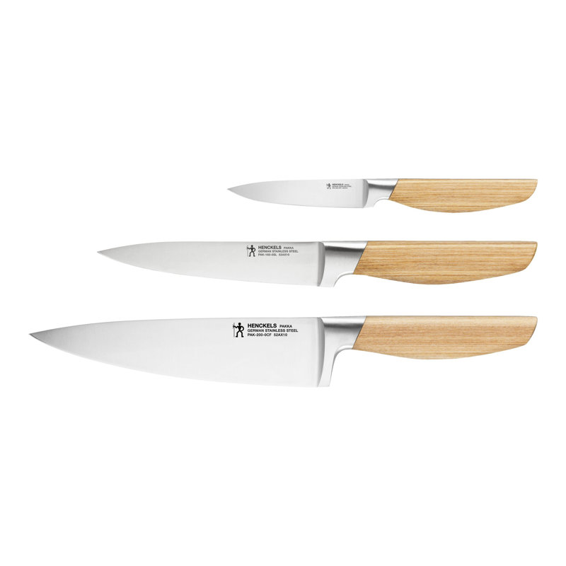 Ensemble de 3 couteaux Henckels Pakka, nature