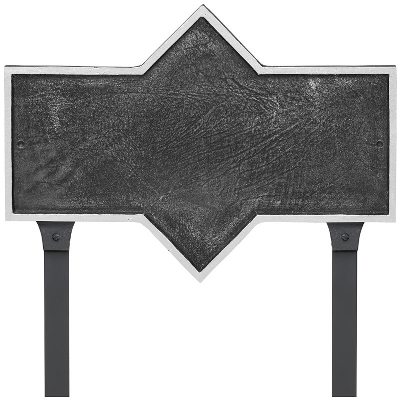 Plaque d'adresse rectangulaire à deux lignes Piedmont, Fer suédois / argent, Oui
