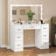 Grand meuble-lavabo de maquillage avec luminosité réglable à 3 modes et prise de courant, bureau de coiffeuse avec 9 tiroirs et bureau en verre-1874162062-1639724814