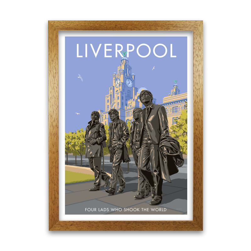 Liverpool by Stephen Millership - Print, 29.7 cm H x 21 cm W x 5 cm D, Oak