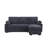 91"W Chenille Fabric Reversible Sleeper Sectional With Storage Chaise, Drop-Down Table, Cup Holders And Charging Ports-2061162184