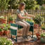 Banc de jardin pliable avec siège à genoux et siège avec coussin EVA extra large et 3 pochettes à outils
