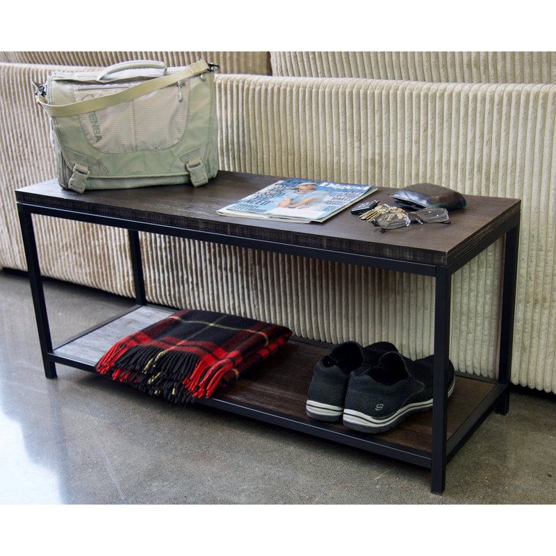 Banc de rangement en bois massif Therese