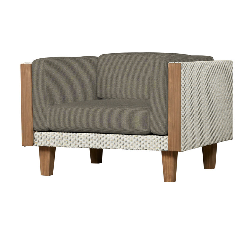 Catalina Outdoor Teak Lounge Chair, Sandberg Pewter, Antique White
