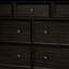 Commode moderne du milieu du siècle, 65 po de largeur, 7 tiroirs en bois massif avec tiroir à bijoux dissimulé doublé de feutre.-1535438411