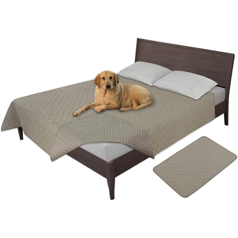 100% Waterproof Dog Bed Cover Furniture Protector Sofa Cover Non-Slip Washable Reusable Incontinence Bed Underpads For Pets Kids Children Dog Cat(68X82 In,Dark Gray)