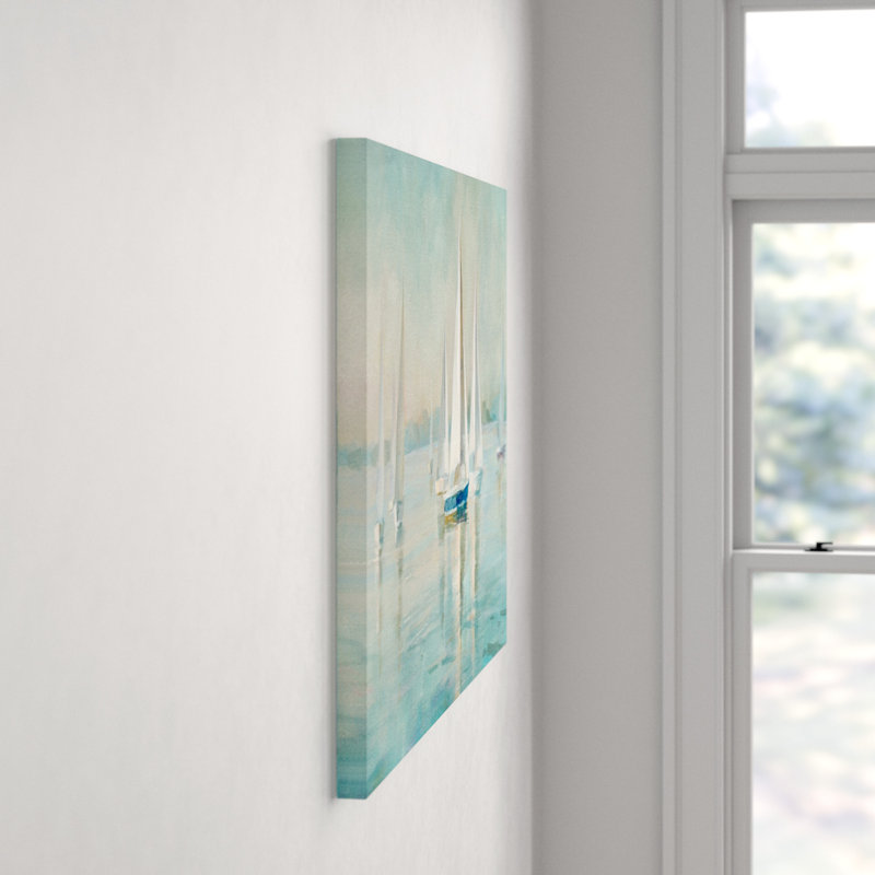 Voiliers au lever du soleil par Danhui Nai - reproduction, H 12 po x l 18 po x P 1,5 po, Toile