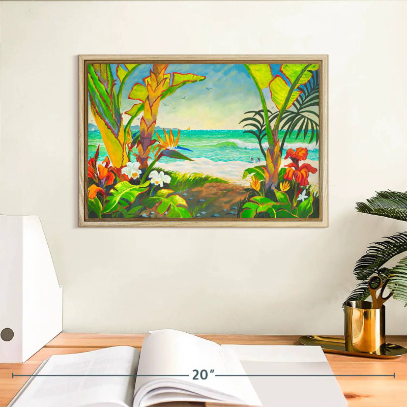 Time To Chill At The Tamsin, Floating Frame Natural Wood, 13" X 9"
