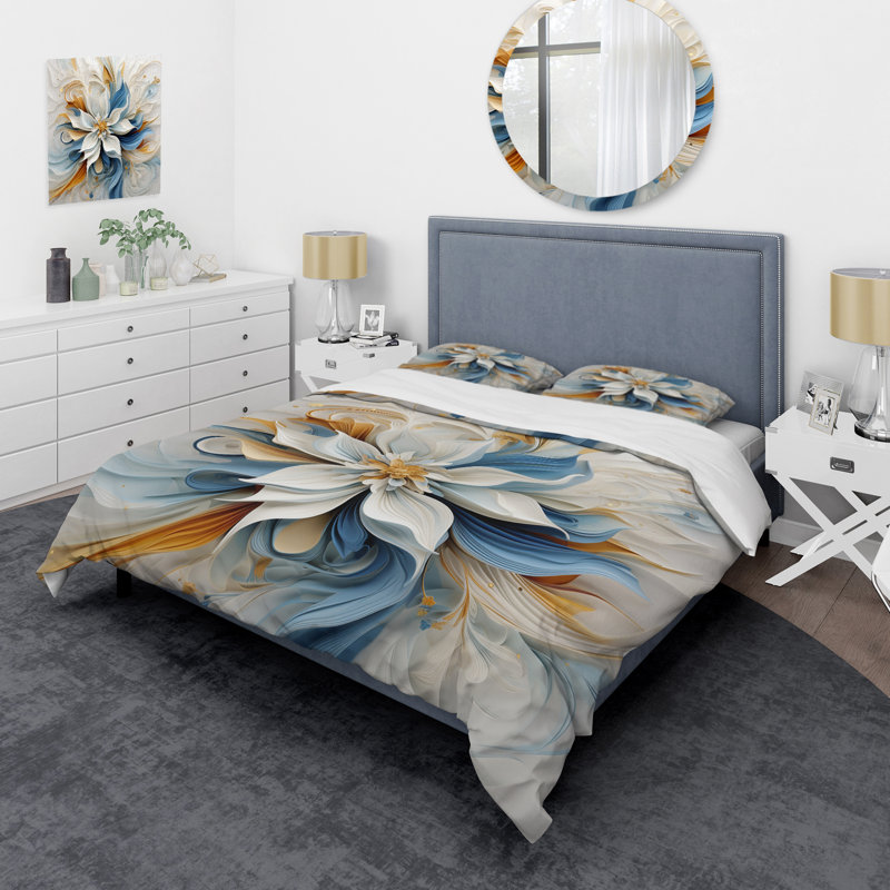 Ensemble de housse de couette en microfibre / polyester abstrait, Housse de couette pour très grand lit et 2 très