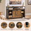 Industrial TV Stand Media with Sliding Barn Doors for 55 Inch TV