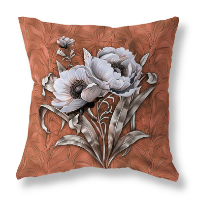 Peony Flower Bouquet Indoor/Outdoor Square Throw Pillow