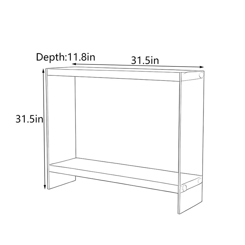 Scandinavian Style Solid Wood Console Table, 31.5" H x 31.5" W x 11.8" D, Original Wood